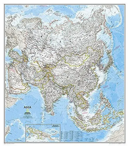 National Geographic Asia Wall Map - Classic (33.25 X 38 In) (National Geographic Reference Map) [Map] National Geographic Maps 1