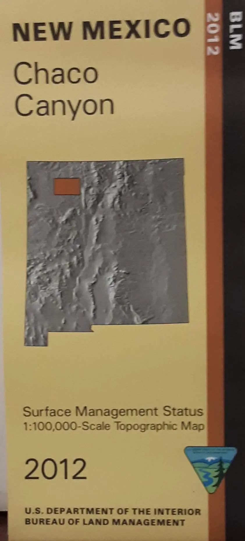 Chaco Canyon New Mexico Topographic Surface Management Status Map [Map] Land Management Staff 1