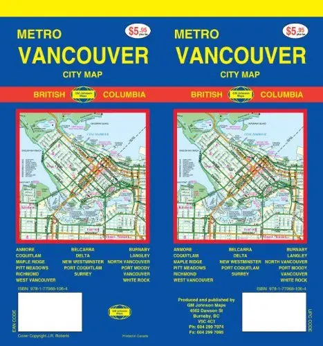 Metro Vancouver City Map (2011 Edition) Gm Johnson & Associates Ltd. 1