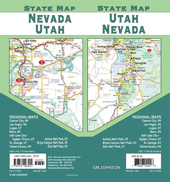 State Map Utah & Nevada 1