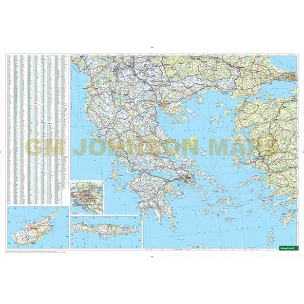 Greece, Hungary & Adriatic Coast Dry Erase Laminated [Map] Freytag-Berndt 1