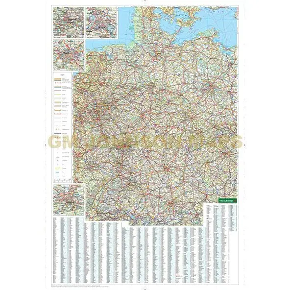 Germany, Poland, Czech & Slovak Republics Dry Erase Laminated [Map] Freytag-Berndt 1
