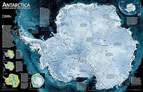 National Geographic Antarctica Satellite Wall Map (31.25 X 20.25 In) (National Geographic Reference Map) [Map] National Geographic Maps 1