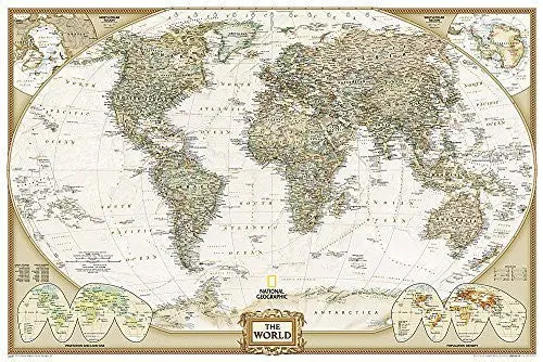 World Executive Political Wall Map Gloss Laminated (Standard-Size) 1
