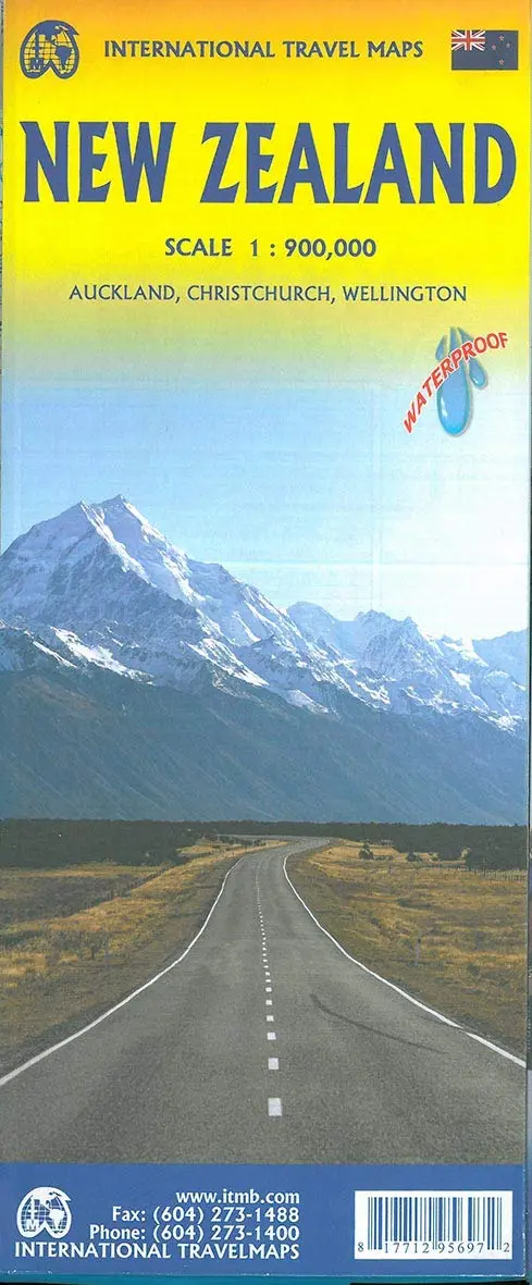 New Zealand Travel Reference Map 1:900K Waterproof [Map] Itmb Publishing Ltd 1
