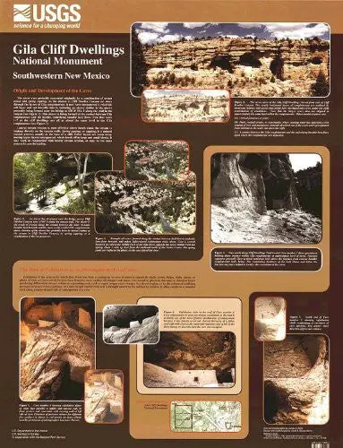 Gila Cliff Dwellings National Monument - Southwestern New Mexico (Paper/Non-Laminated Wall Chart) 1