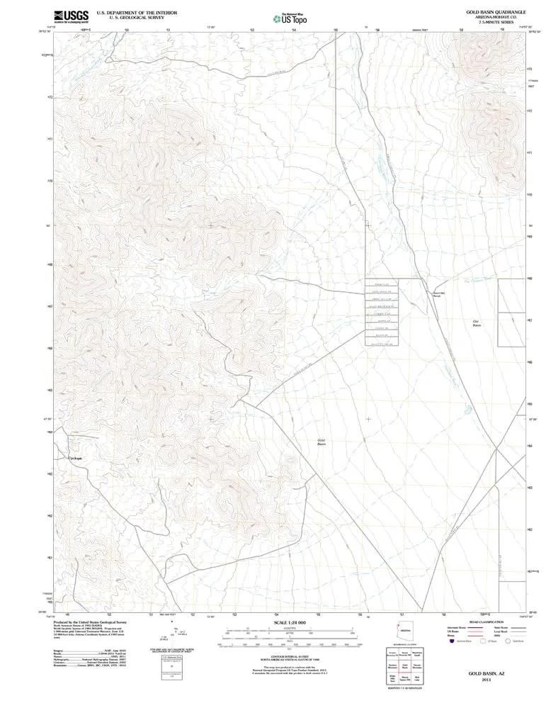 Gold Basin, Arizona 2011 (Us Topo 7.5'×7.5' Topographic Quadrangle) [Map] United States Geological Survey 1