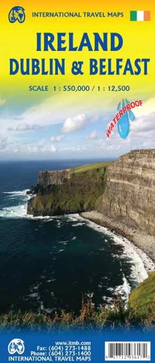 Ireland, With Dublin And Belfast Travel Reference Map Waterproof [Map] Itmb Publishing Ltd 1