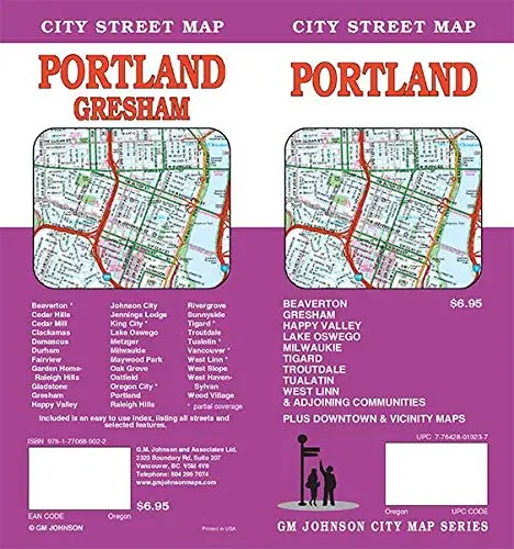 Portland, Oregon City Street Map [Map] Gm Johnson 1