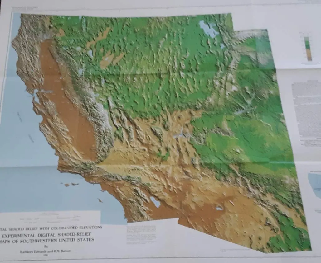 Shaded Relief Maps Of Southwestern United States [Map] Edwards Batson 1