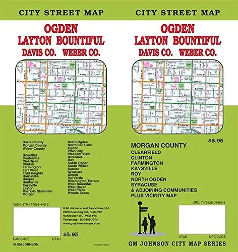 Ogden/Layton/Bountiful/Weber Co/Davis Co/Morgan Co, Utah Street Map Gm Johnson 1