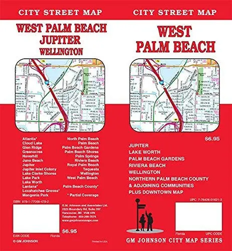 West Palm Beach / North Palm Beach County, Florida Street Map Gm Johnson 1