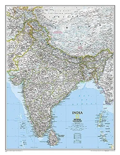 [National Geographic: India Classic Wall Map - Laminated (23.5 X 30.25 Inches) (National Geographic Reference Map)] [By: National Geographic Maps - Reference] [December, 2016] [Map] 1