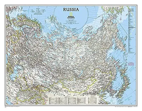 National Geographic Russia Wall Map - Classic - Laminated (30.25 X 23.5 In) (National Geographic Reference Map) [Map] National Geographic Maps - Reference 1