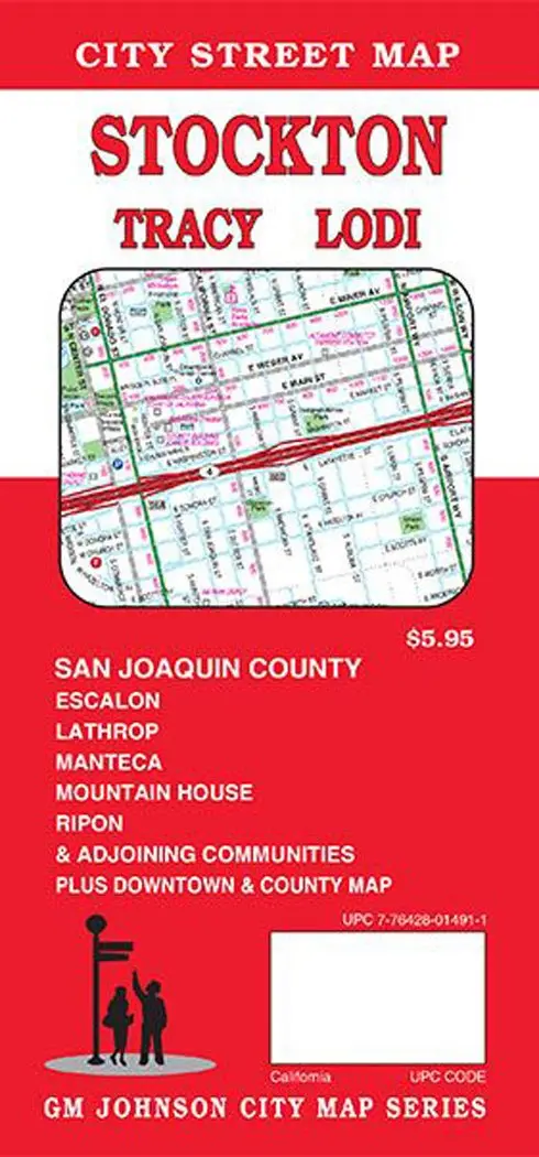 Stockton / Tracy / Lodi / San Joaquin County, California Street Map Gm Johnson 1