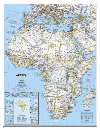 Africa Classic Political Reference Map (Enlarged Dry Erase Laminated) 1