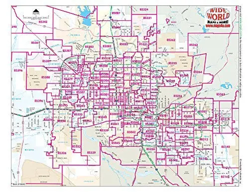 Metropolitan Phoenix Arterial Streets Zip Code Zones Notebook Map Paper, Non-Laminated - 10 Count [Map] Phoenix Mapping Service 1