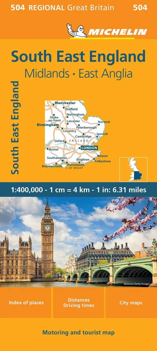 Michelin Map Great Britain: England, Southeast, Midlands & East Anglia Map 504 (Maps/Regional (Michelin)) [Map] Michelin 1