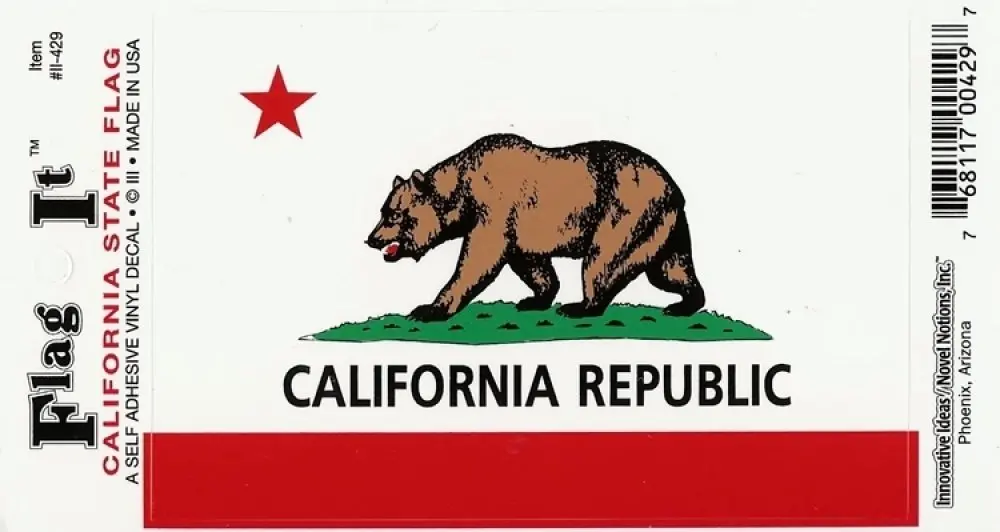 California Flag Decal For Auto, Truck Or Boat 1