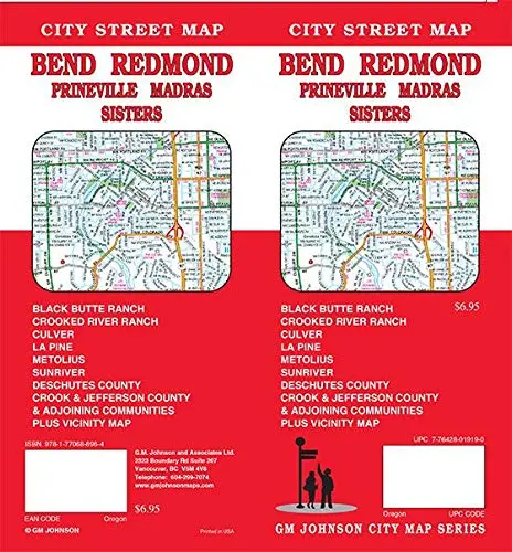 Bend / Redmond / Madras / Prineville / Sisters, Oregon Street Map [Map] Gm Johnson 1