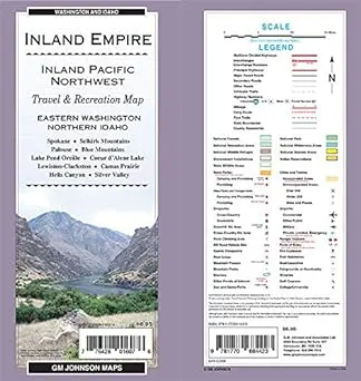 Inland Pacific Northwest / Eastern Washington / Northern Idaho Recreation Map Gm Johnson 1