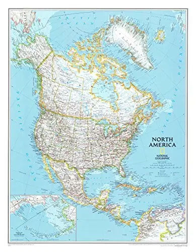 North America Political Map Poster 24 X 30In 1