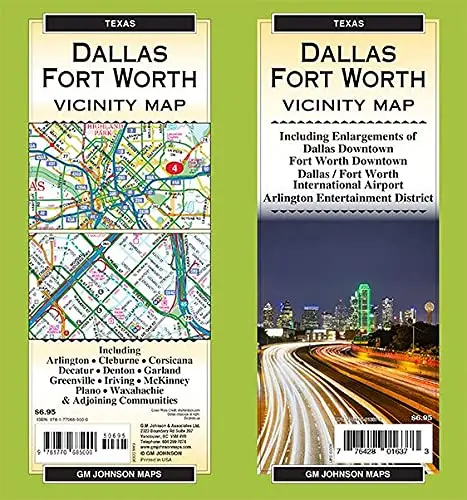 Dallas / Fort Worth & Vicinity, Texas Regional Map Gm Johnson 1
