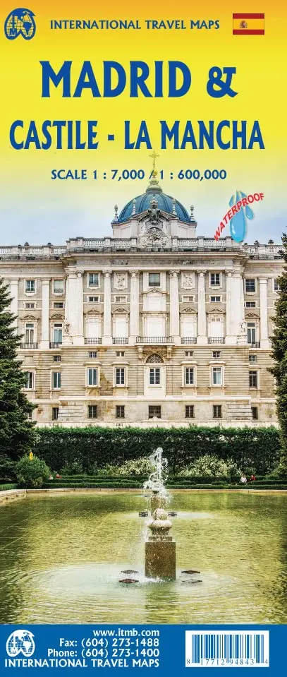Madrid & Castile/La Mancha Travel Reference Map 1:7K/ 1:600K Waterproof- 2023Edi [Map] Itmb Publishing Ltd 1