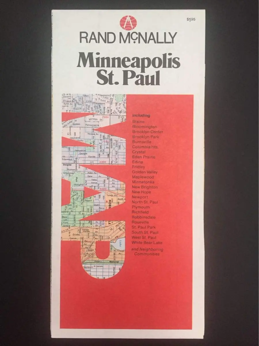 Minneapolis St. Paul City Map (25) Rand Mcnally 1