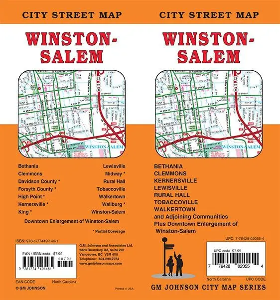 Winston-Salem, North Carolina Street Map [Map] Gm Johnson 1