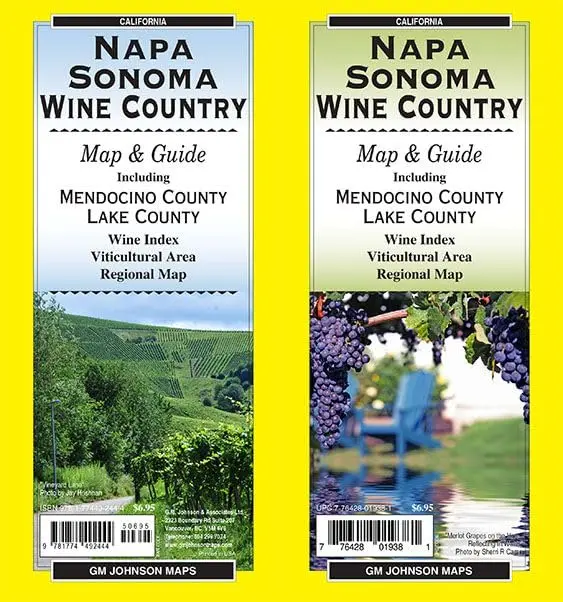 Napa & Sonoma Wineries, California Guide Map [Map] Global Graphics 1