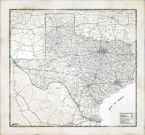 Rustic-Style The Great State Of Texas Dry Erase Ready-To-Hang Wall Map [Map] William Tipton And Olga Tipton 1