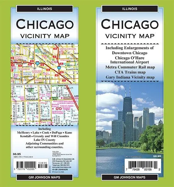 Chicago & Vicinity, Illinois Regional Map [Map] Gm Johnson 1