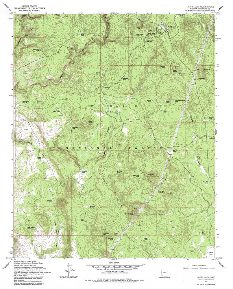 Happy Jack, Az [Map] U.S. Geological Survey 1
