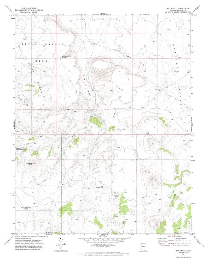 Hat Knoll, Arizona 7.5' [Map] United Stated Geological Survey 1