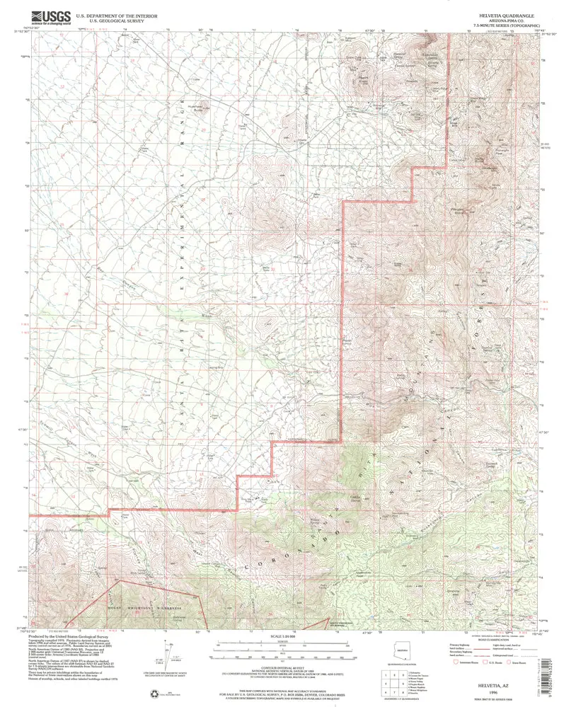 Helvetia 7.5' Az 1996 [Map] United States Geological Survey 1