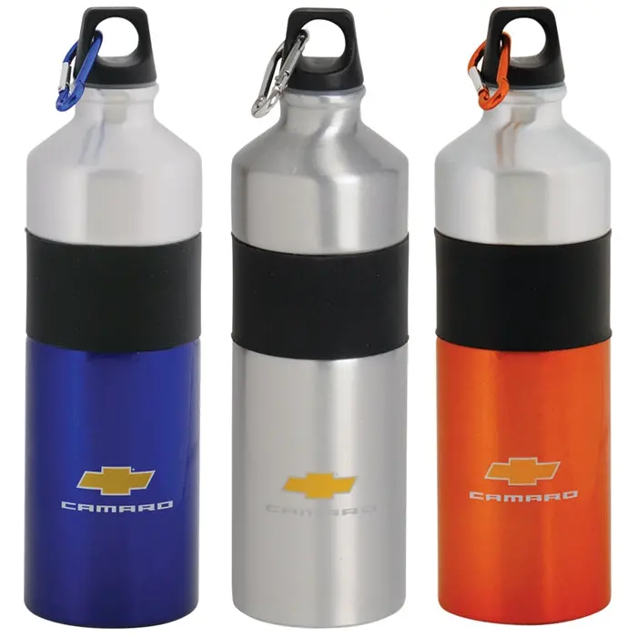 Camaro With Bowtie Clean Cut Aluminum Bottle - Silver-Blue-Orange 1