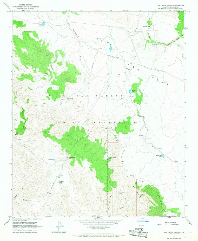 Ash Creek Ranch, Arizona [Map] United Stated Geological Survey 1