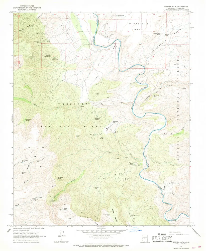 Horner Mtn, Az 7.5' 1967 [Map] United States Geological Survey 1