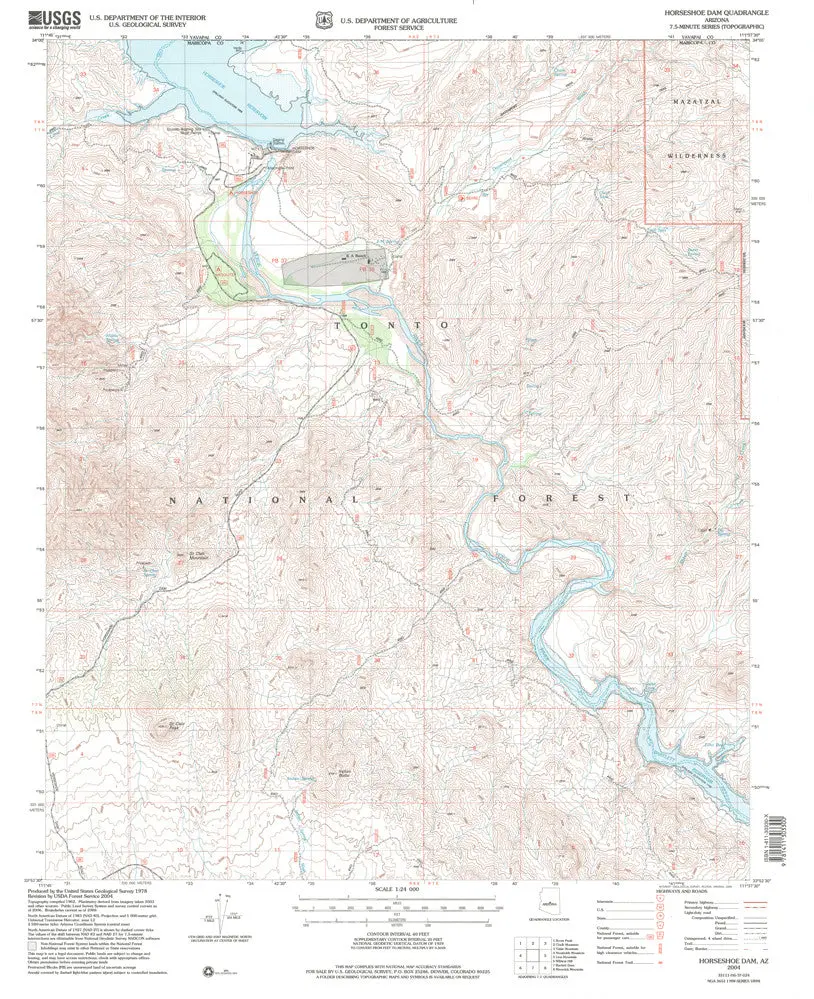 Horseshoe Dam, Arizona [Map] U.S. Geological Survey 1