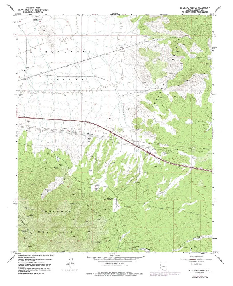 Hualapai Spring, Arizona 7.5' [Map] United Stated Geological Survey 1