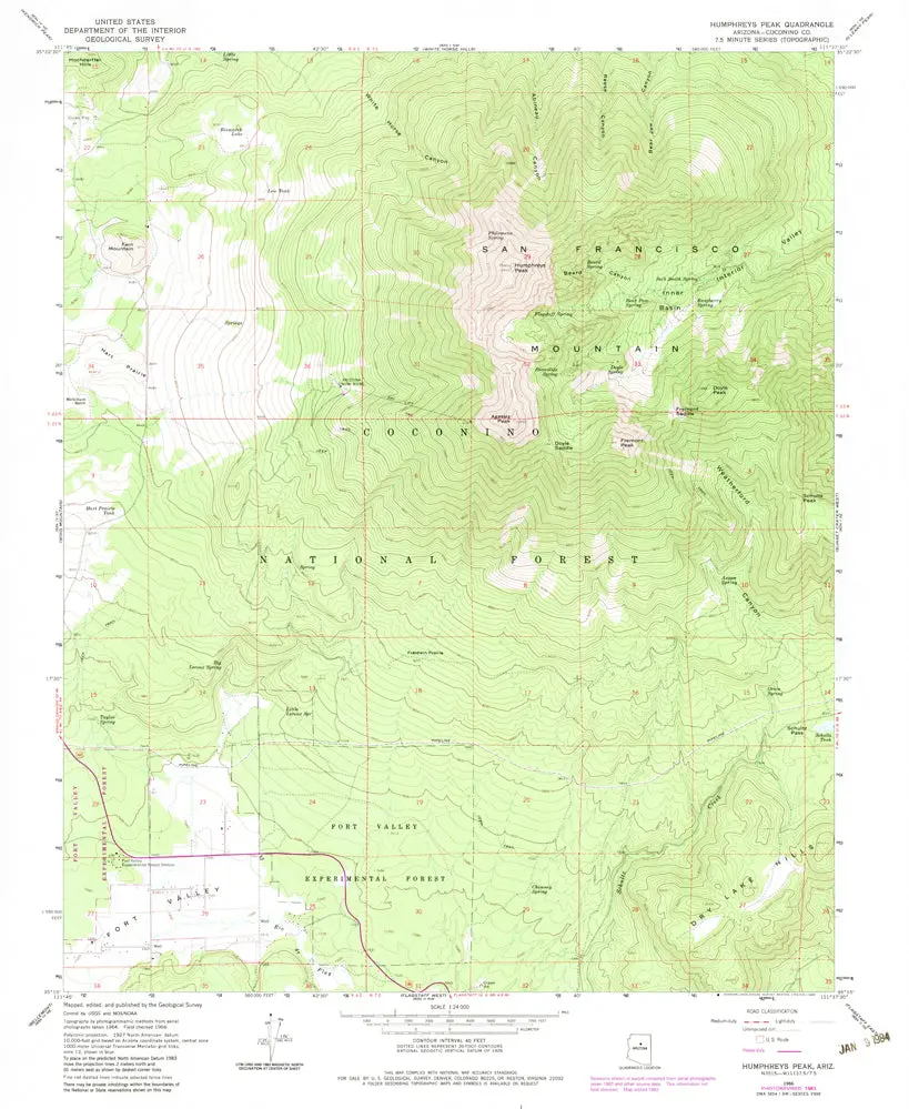 Humphreys Peak, Arizona 1983 (7.5'×7.5' Topographic Quadrangle) 1