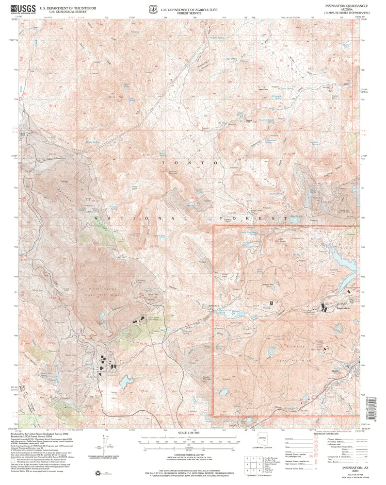 Inspiration, Arizona 7.5'×7.5' 2004 [Map] United States Geological Survey 1