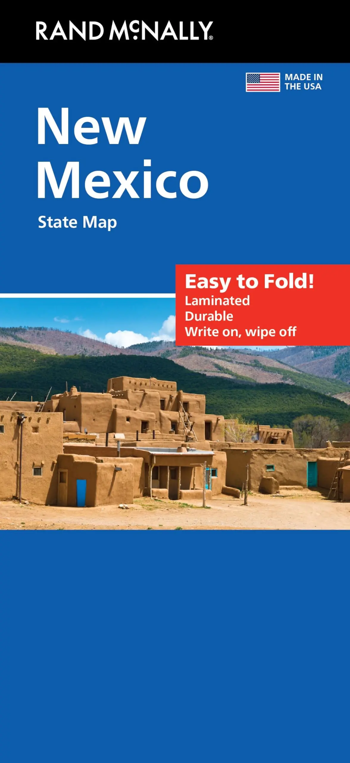 Easy To Fold! New Mexico State Laminated Map 1