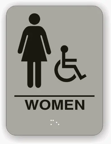 Women Restroom Sign Light Grey 1