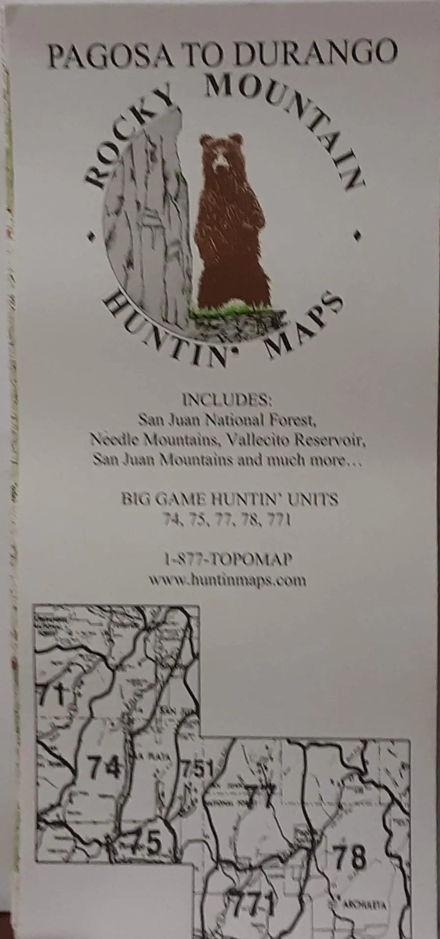 Pagosa To Durango Rocky Mountain Huntin' Maps [Map] Staff 1