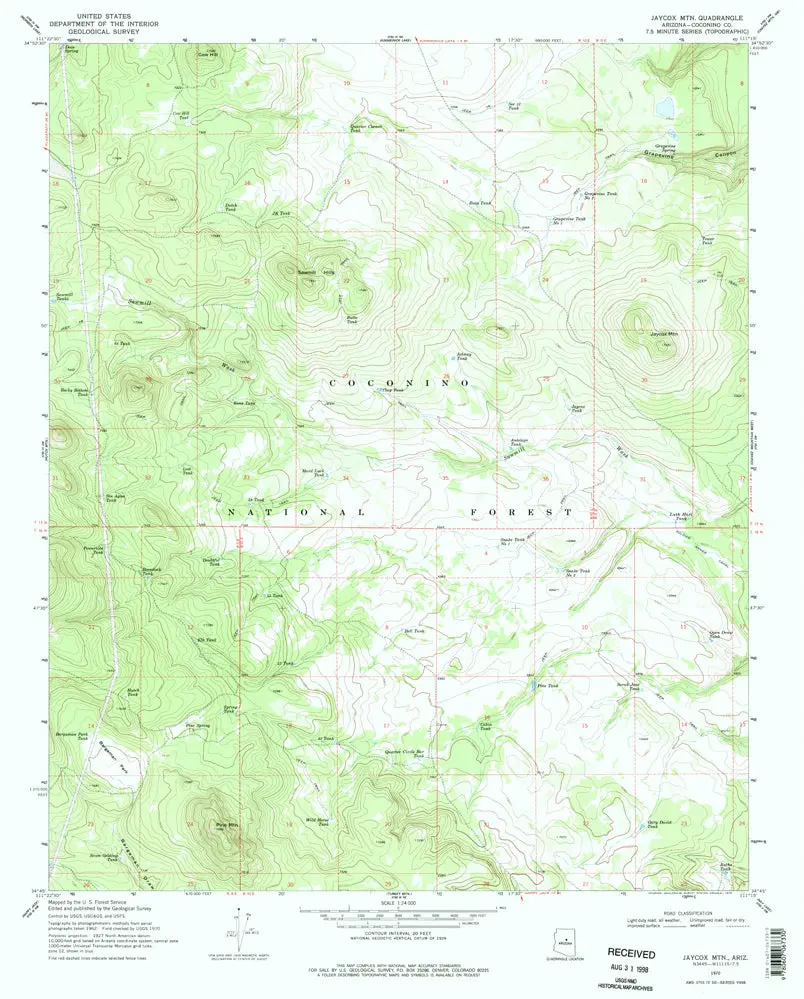 Jaycox Mountain, Arizona (7.5'×7.5' Topographic Quadrangle) 1