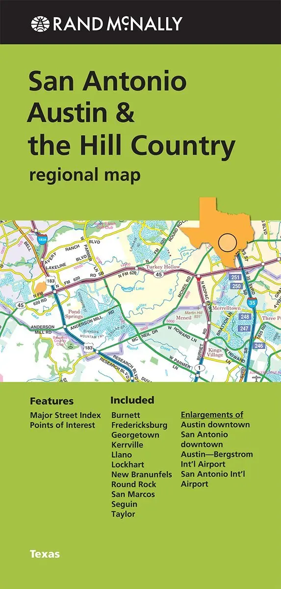 San Antonio Austin & The Hill Country Regional Map 1