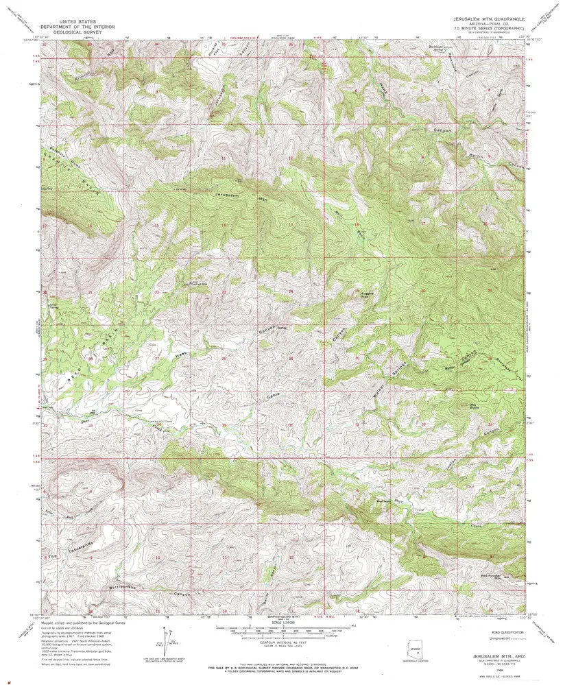 Jerusalem Mountain, Arizona 7.5' [Map] United Stated Geological Survey 1