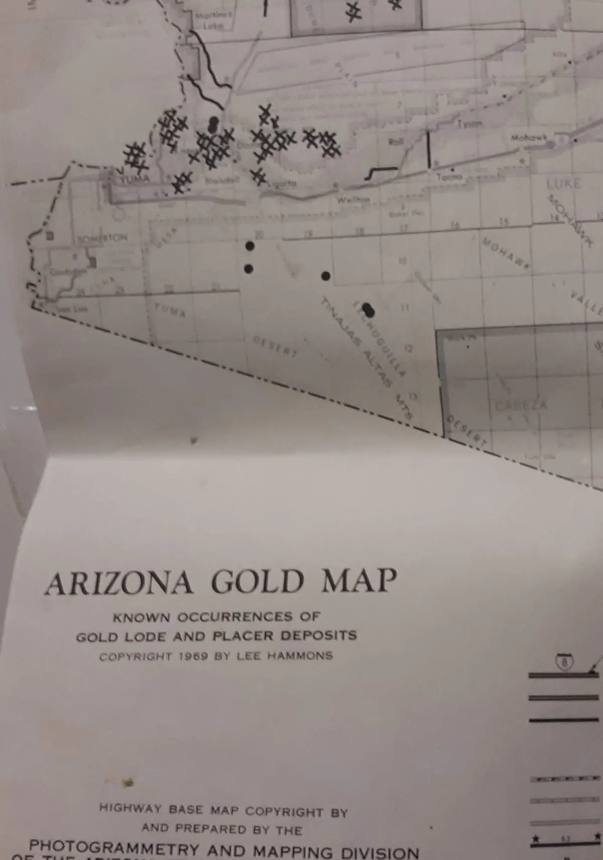 Arizona Gold Map [Unknown Binding] Lee Hammons 1